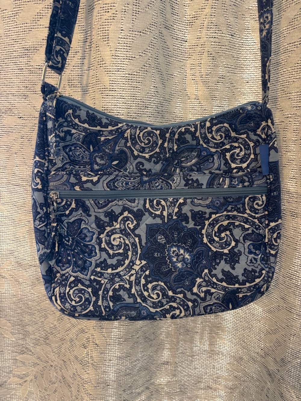 Blue Paisley Crossbody Shoulder Bag - Picture 2 of 4